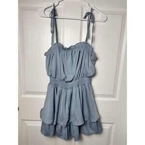 She And Sky Blue Fun And Flirty Jumpsuit Shorts Large
